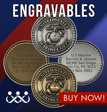 Engravable Coins with Eagle Globe and Anchor