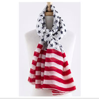 Scarf: Oversized Patriotic (white)