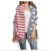Scarf: Fringed Stars and Stripes