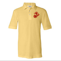 _NEW Embroidered Polo, Yellow w/ Red EGA