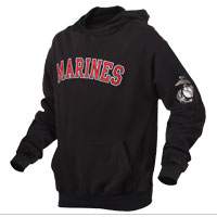 Hoodie: Marines on Black (Embroidered)