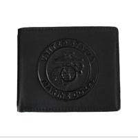 Wallet (bi-fold): Leather w/ USMC Seal