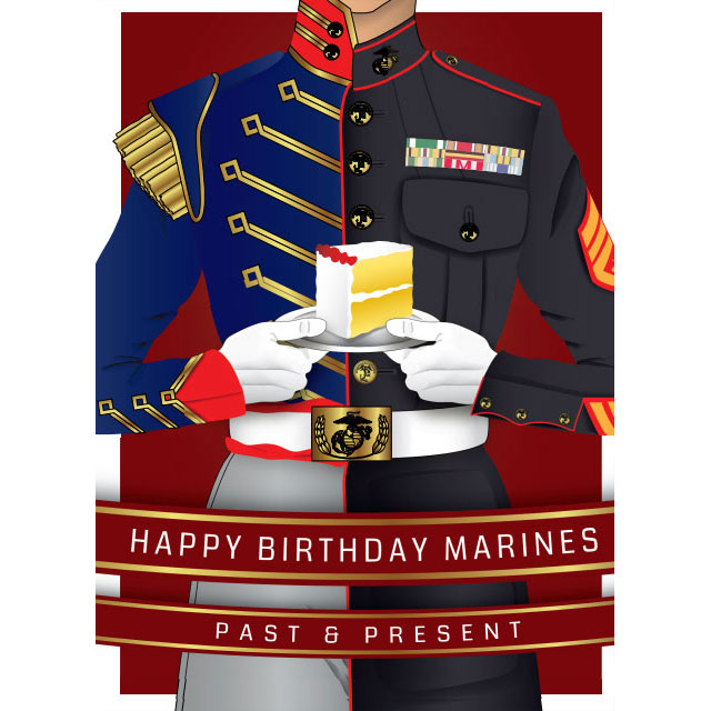 Card Shop: Happy Birthday Marines Past and Present, (Pkg of 6)