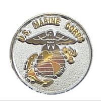 Lapel Pin, US Marine Corps and EGA (circular, silver)