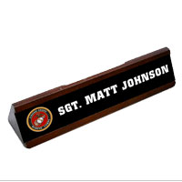 Desk Name Plate: Marine Corps Seal w/ Name