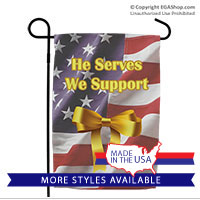 Garden Flag: He Serves We Support