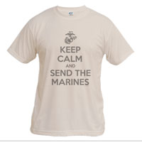 _T-Shirt (Unisex): KEEP CALM SEND MARINES