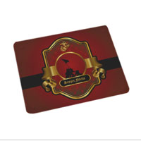 Cutting Board (15x19, glass): Iwo Jima Red & Gold