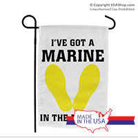 Garden Flag: Yellow Footprints, I've Got a Marine in the Making