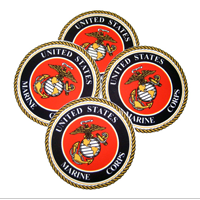 Sandstone Coaster Set of 4: Marine Corps Seal