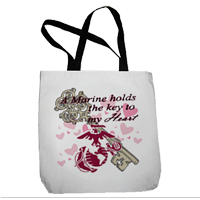 Tote Bag: A Marine Holds the Key to My Heart