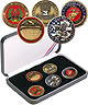 Coin Gift Set: Custom 5-coin set w/ Engraved Rank Coin, Combat Marine or Veteran