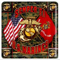 Coaster #20 (Semper Fi w/Flags)