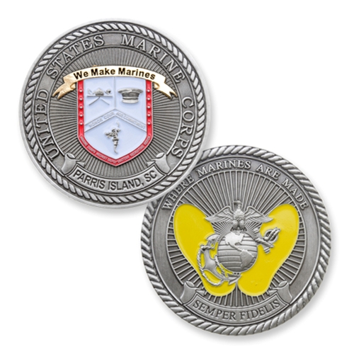 Coin, Recruit Depot Parris Island w/Footprints