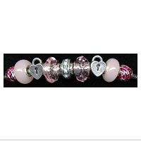 Charm Bead Bracelet: Locked in Pink