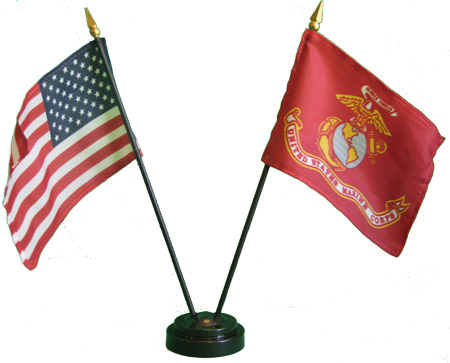 Marine Corps and US Flags