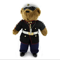 Plush Bear: 20 Inch Marine Corps Dress Blue Uniform