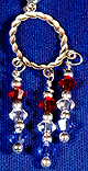 Earrings, Swarovski Crystals, Red/White/Blue