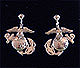 Earrings, Eagle Globe and Anchor