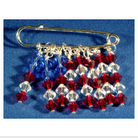US Flag Pin, Swarovski Crystals, Red/White/Blue