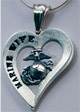 Necklace, Marine WIFE Heart Design