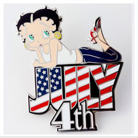 Brooch: Betty Boop 4th of July