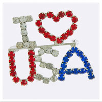 Brooch: I (Heart) USA