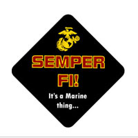 Key Chain, Double-Sided: Semper Fi