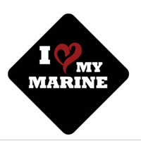 Key Chain, Double-Sided: I (Heart) My Marine