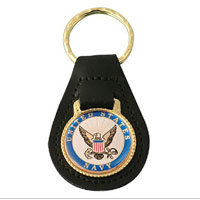 Key Chain, Leather Navy