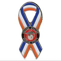 Lapel Pin, Ribbon Marine Corps Seal