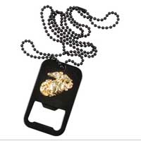 Bottle Opener, EGA Dog Tag w/ chain (Black)