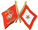 Lapel Pin, Marine Corps & Gold Star Flags