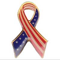 Lapel Pin, Stars and Stripes Ribbon