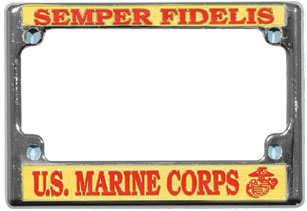 License Plate Frame, Motorcycle Semper Fidelis