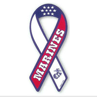 Ribbon Car Magnet, RWB Marines
