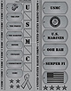 Sticker, Cardstock, Dog Tag USMC