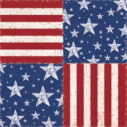 Paper, Stars Stripes, 12x12