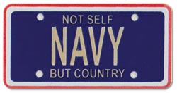 Embellishment, License Plate, Navy