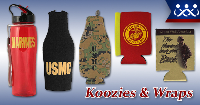 USMC United States Marine Corps Soda Beer Can Bottle KOOZIE Jacket Wrap Cooler 