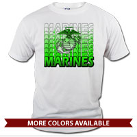 _T-Shirt (Unisex): Marines Repeating -lime green