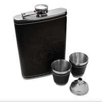 Flask and Shot Glass Set: Eagle, Globe and Anchor