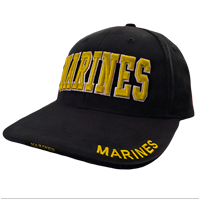 Cap: Marines (raised embroidery yellow on black)
