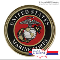 Auto Emblem: Marine Corps Seal, Gold