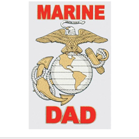 Decal, Marine Dad with Gold & Silver EGA