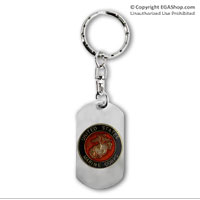 Keychain: Dog Tag w/ Marine Corps Insignia