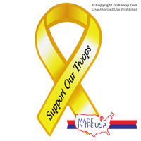 z Ribbon Car Magnet: Support Our Troops