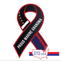 Ribbon Car Magnet: Dress Blue, Proud Grandma