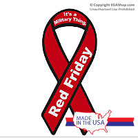 z Ribbon Car Magnet: Red Friday Ribbon
