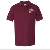 Z Polo, Embroidered: Maroon w/ Gold EGA